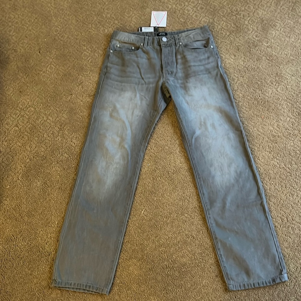Grey loose fit boohoo man jeans